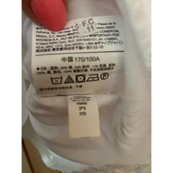 White Old Navy Short Sleeve Cocoon Dress Navy Embroidery Calla Lily Large Tall - Picture 14 of 15